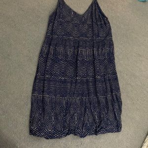navy with white pattern flowy dress